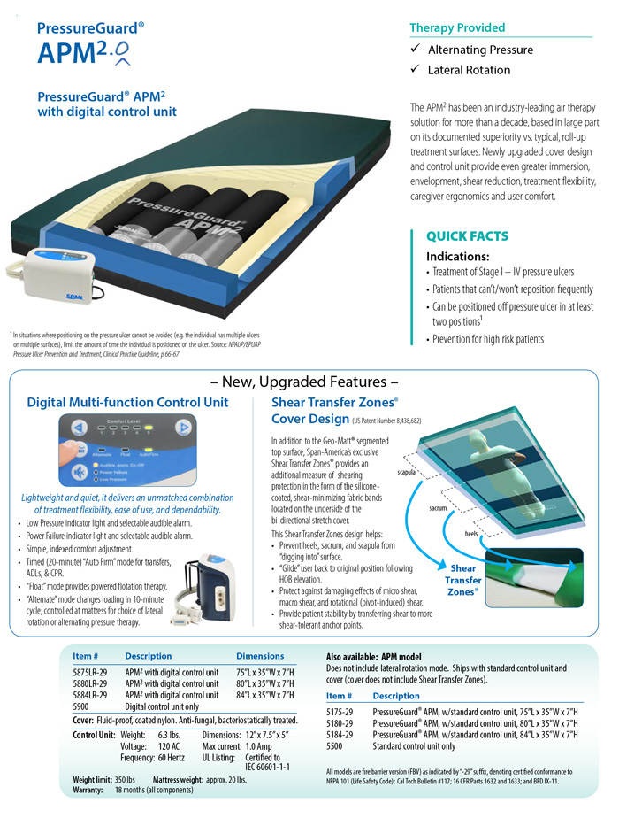 PressureGuard APM 2.0 Alternating Pressure and Lateral Rotation Therapy